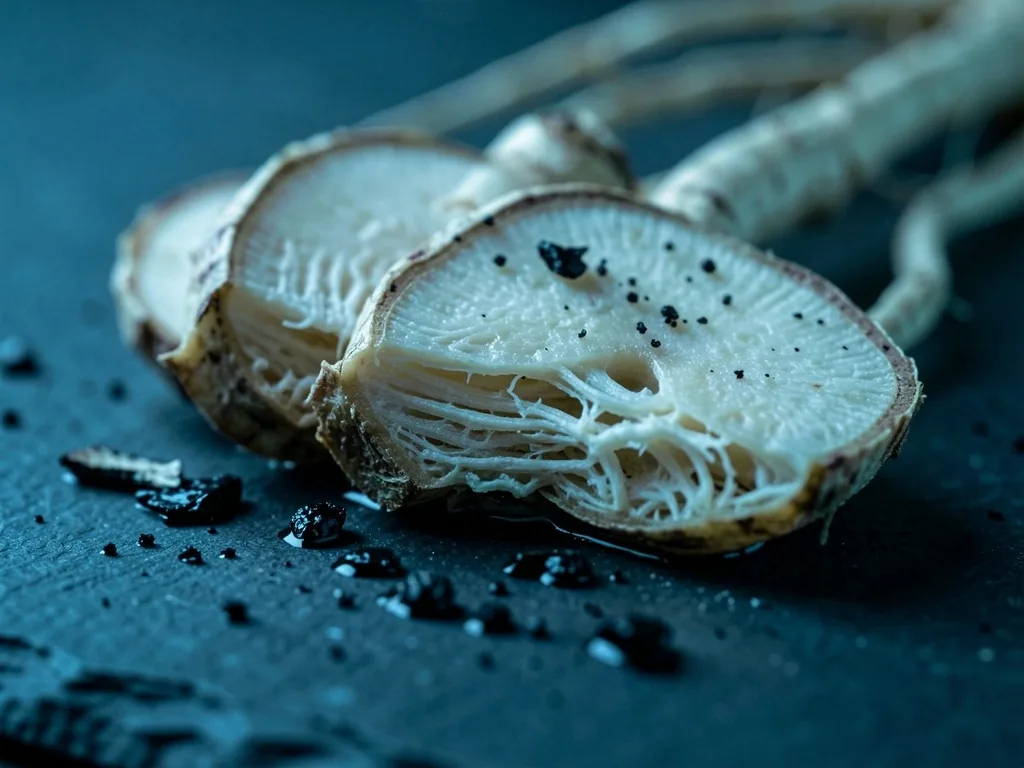 Ginseng root macro detail