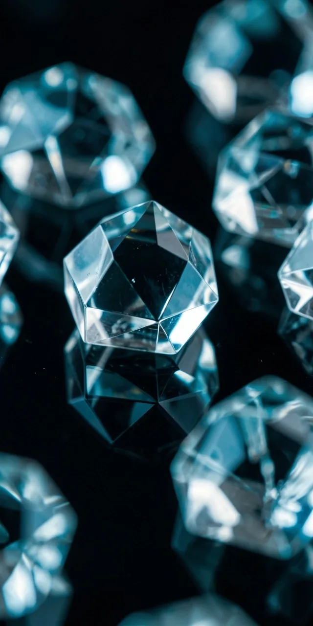 Crystalline vitamin structures photographed under clinical lighting