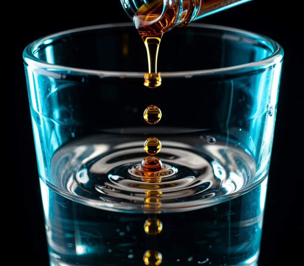 Herbal tincture drops in water