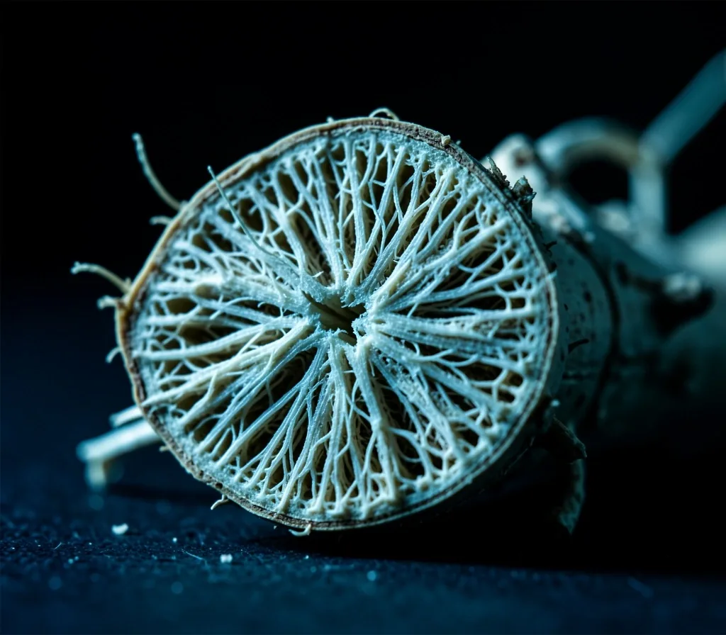 Macro view of ginseng root interior
