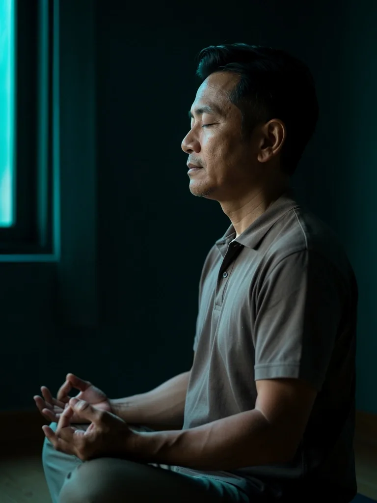 Man in meditation posture